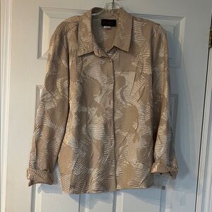 Gold and Tan Patterned Button Down Shirt